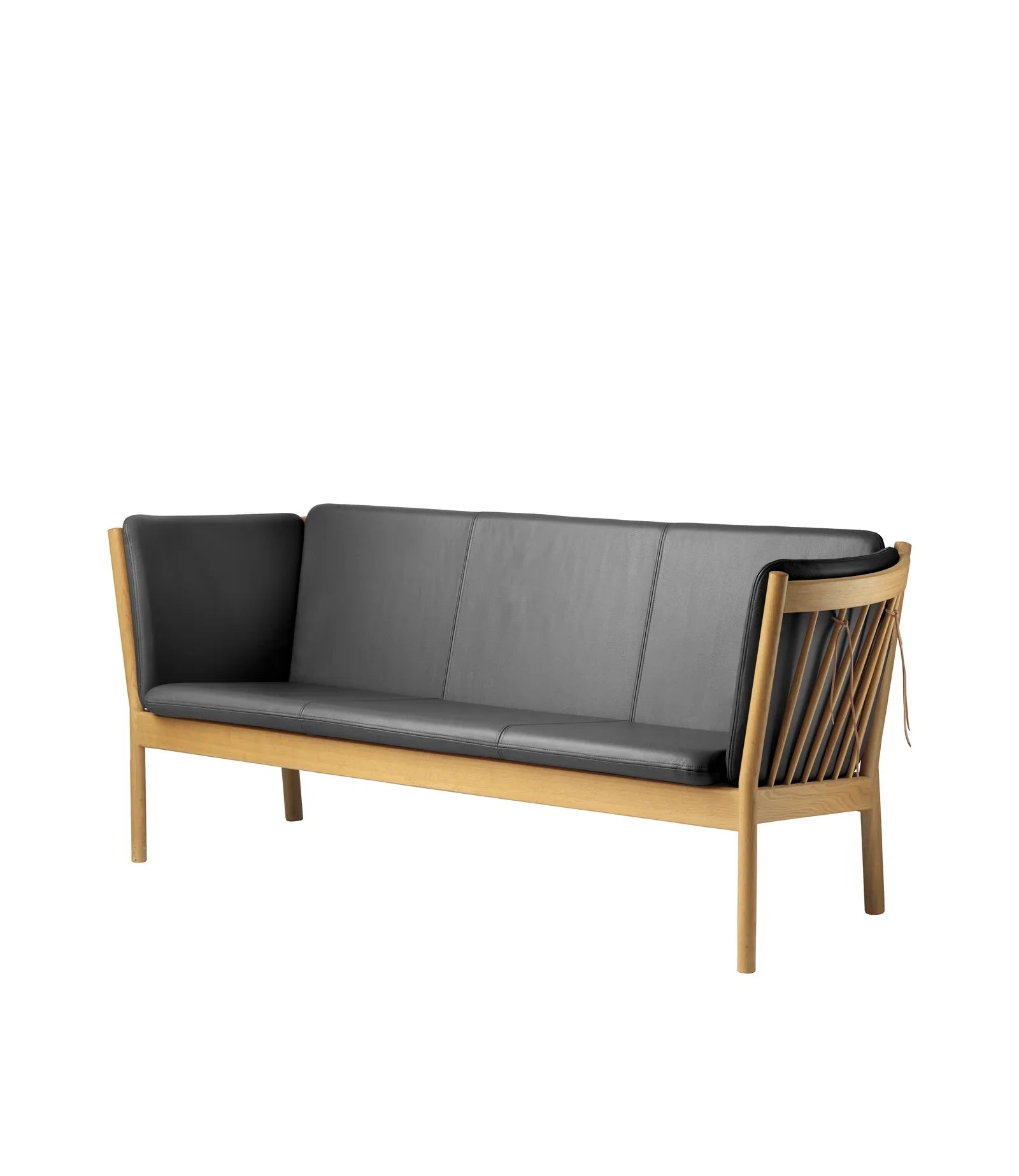 FDB Møbler 3-Person couch in black-stained solid oak, designed by Ole Jørgensen