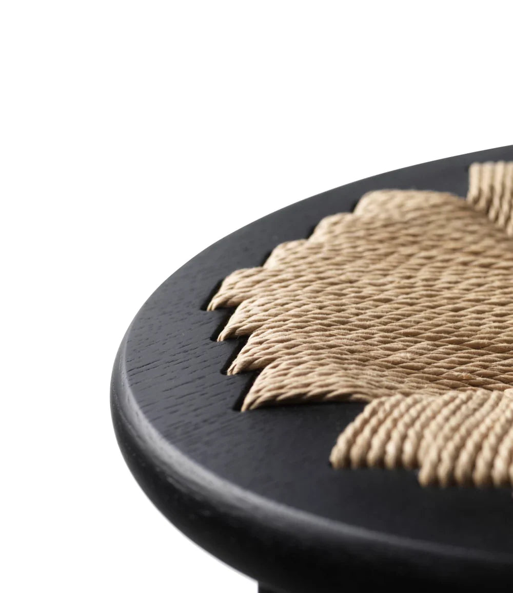 FDB Møbler Counter round in jet black solid oak, designed by Jørgen Bækmark