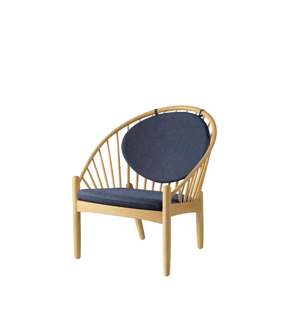 FDB Møbler Jørna Chair in solid oak (dark blue), designed by Poul M. Volther