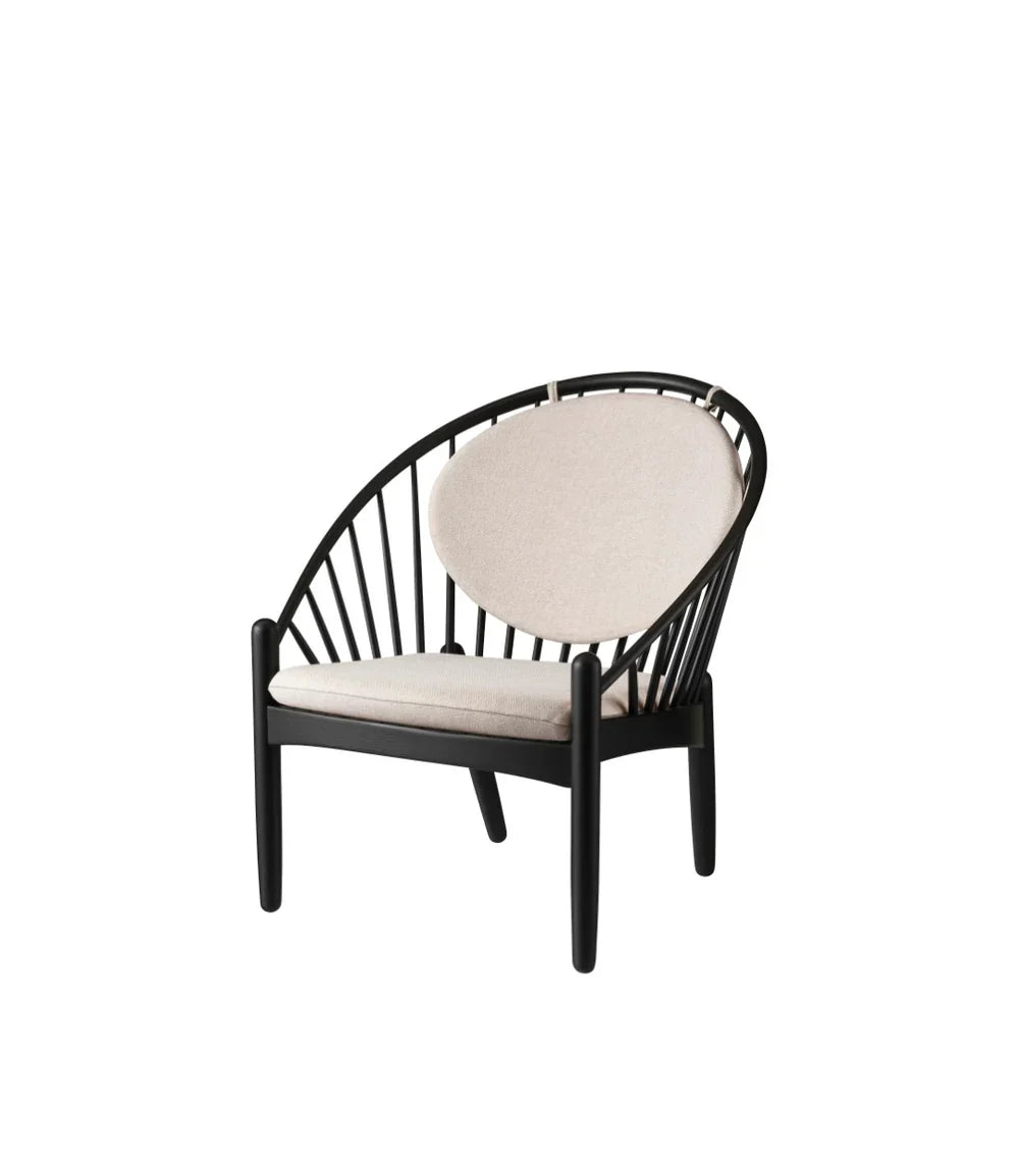 FDB Møbler Jørna Chair in jet black (beige), designed by Poul M. Volther