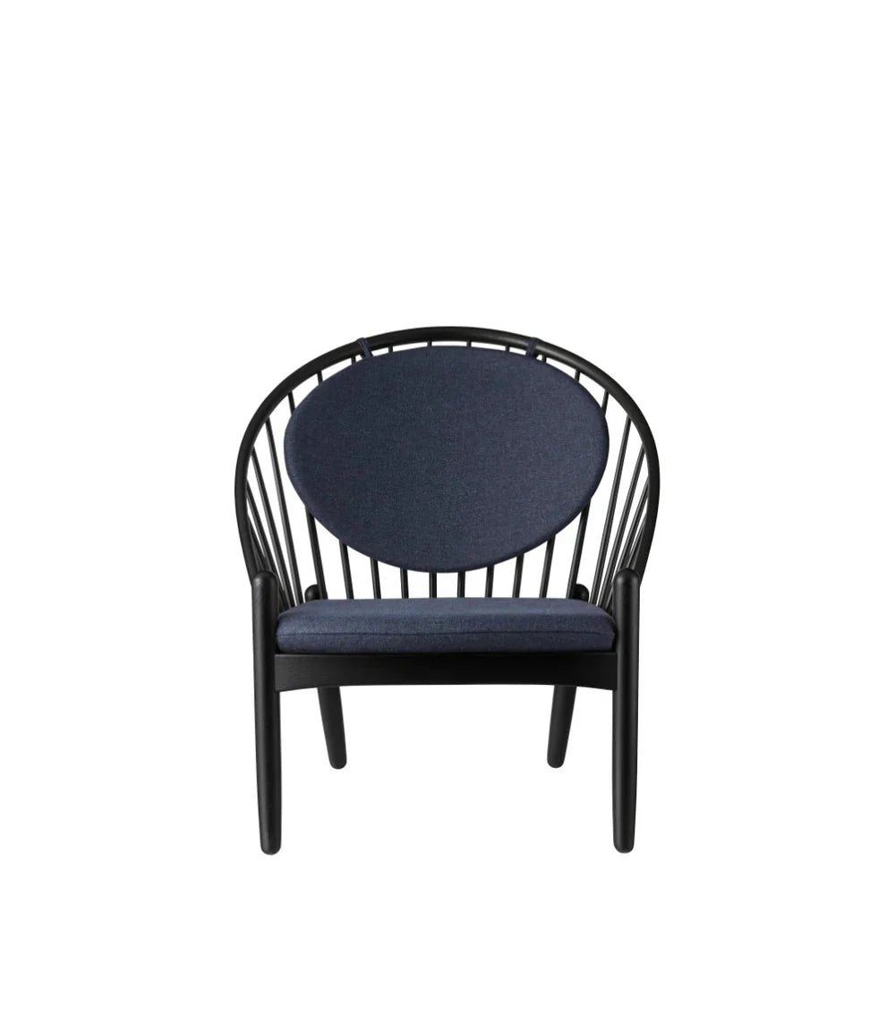 FDB Møbler Jørna Chair in jet black (dark blue), designed by Poul M. Volther