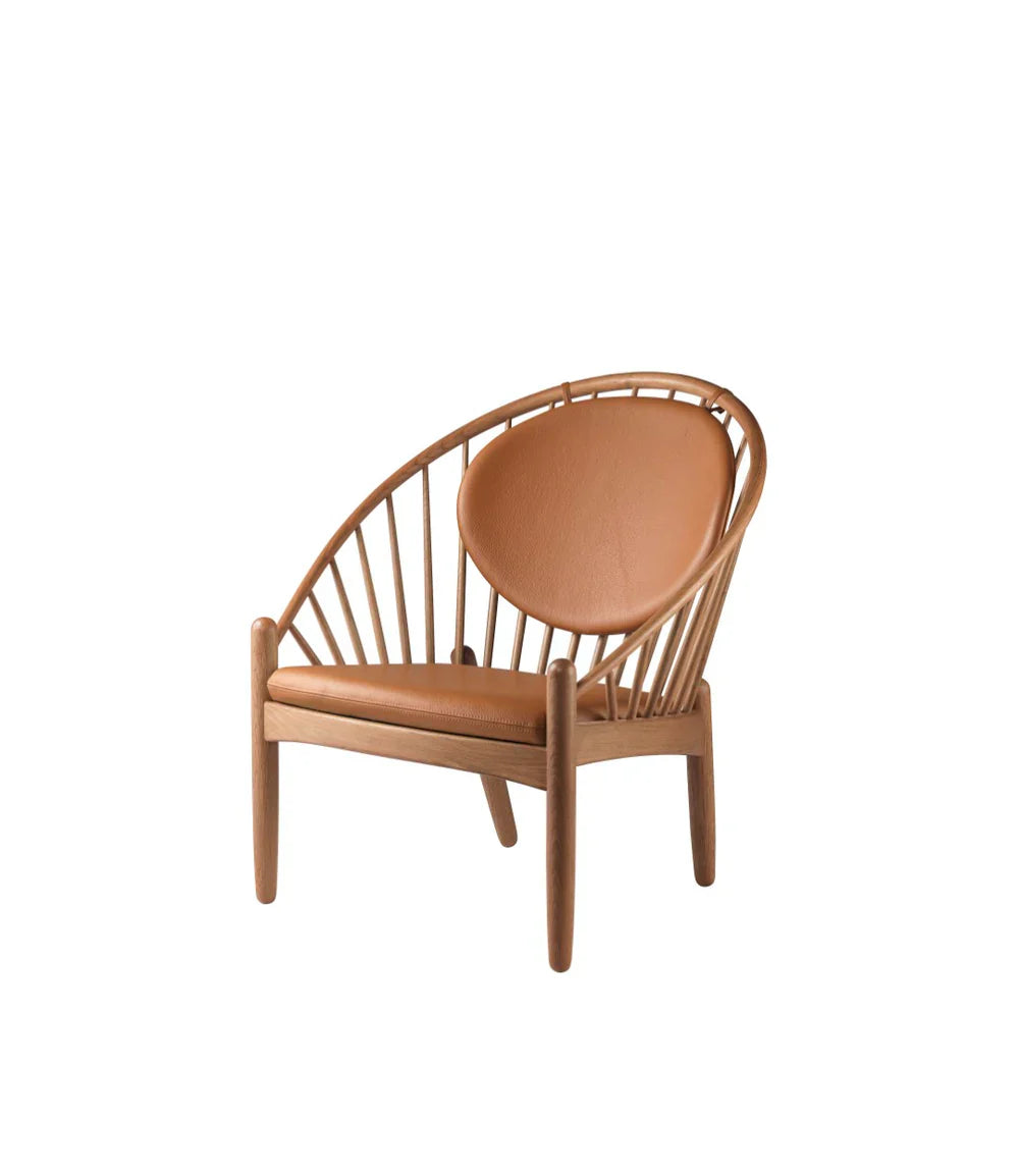 FDB Møbler Jørna Chair in smoked solid oak (cognac), designed by Poul M. Volther