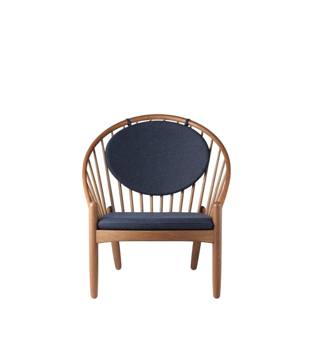 FDB Møbler Jørna Chair in smoked solid oak (dark blue), designed by Poul M. Volther