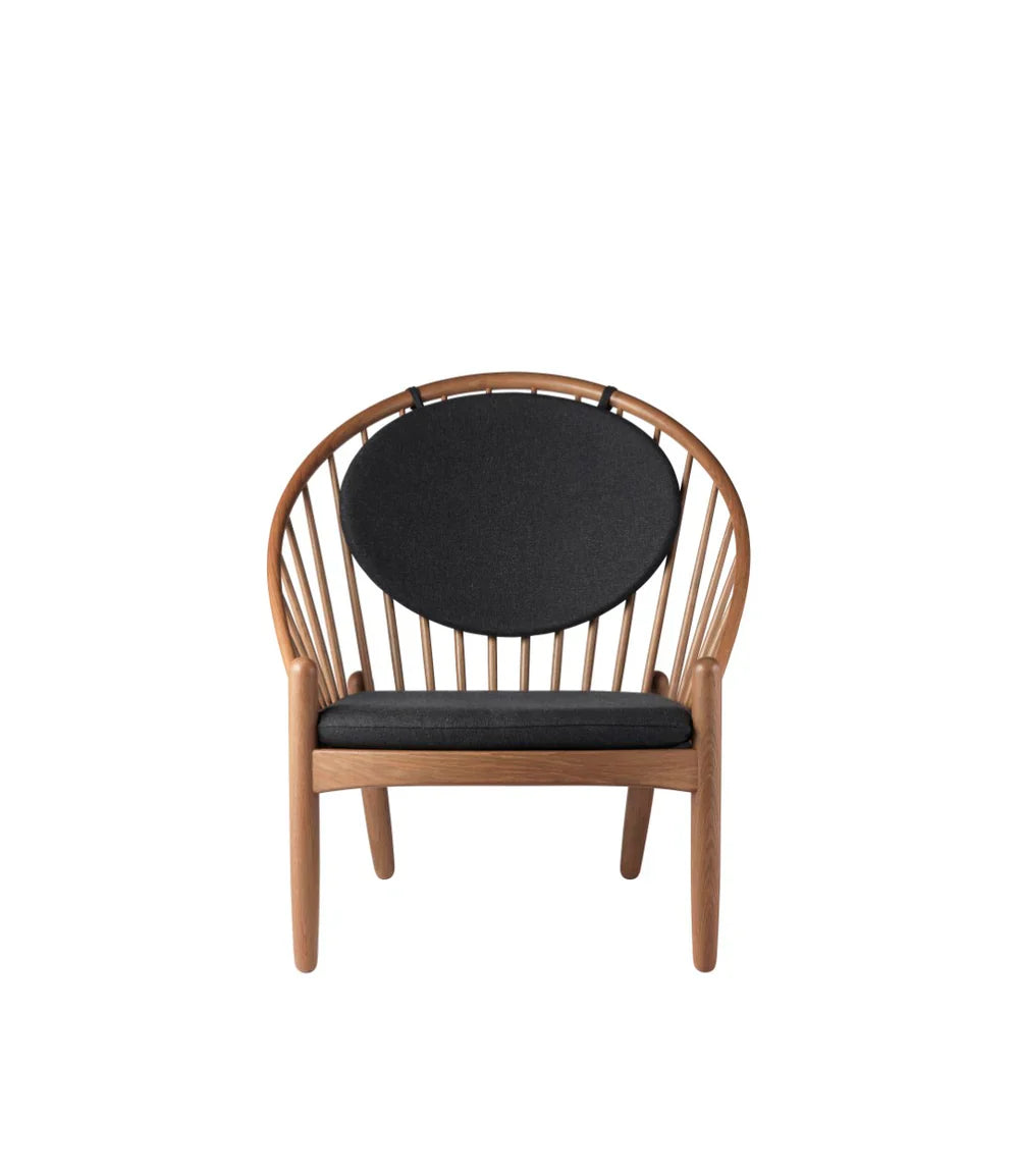 FDB Møbler Jørna Chair in smoked solid oak (dark grey), designed by Poul M. Volther