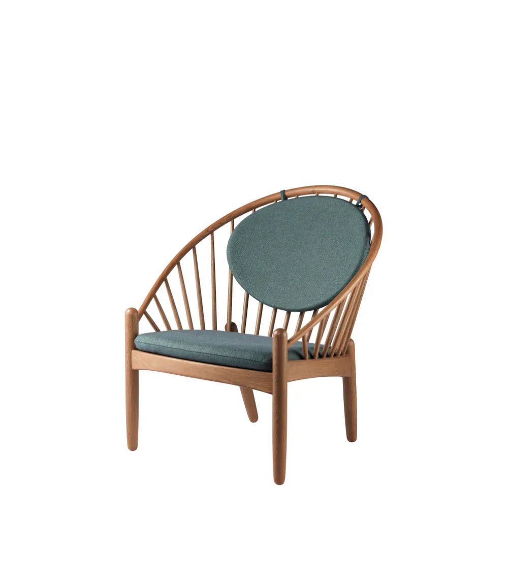 FDB Møbler Jørna Chair in smoked solid oak (green), designed by Poul M. Volther