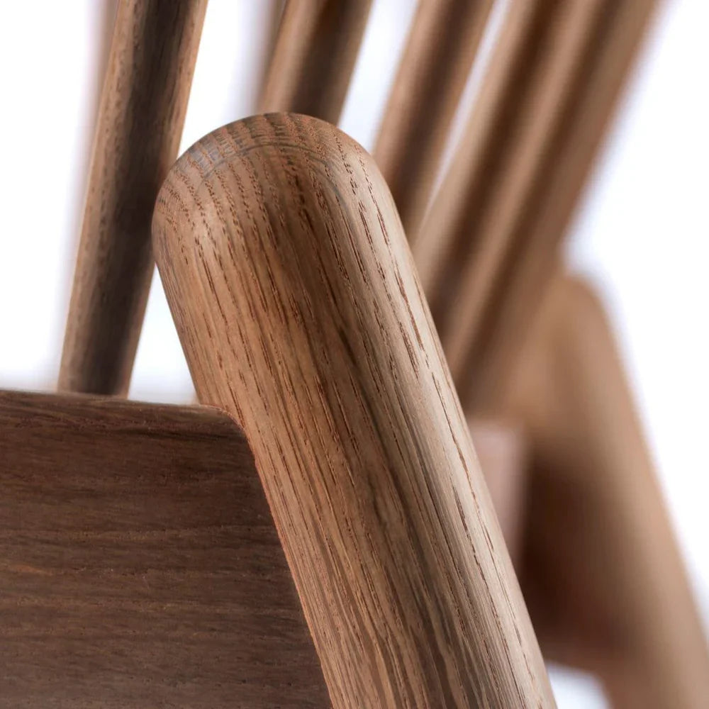 FDB Møbler Jørna Chair in smoked solid oak (light grey), designed by Poul M. Volther