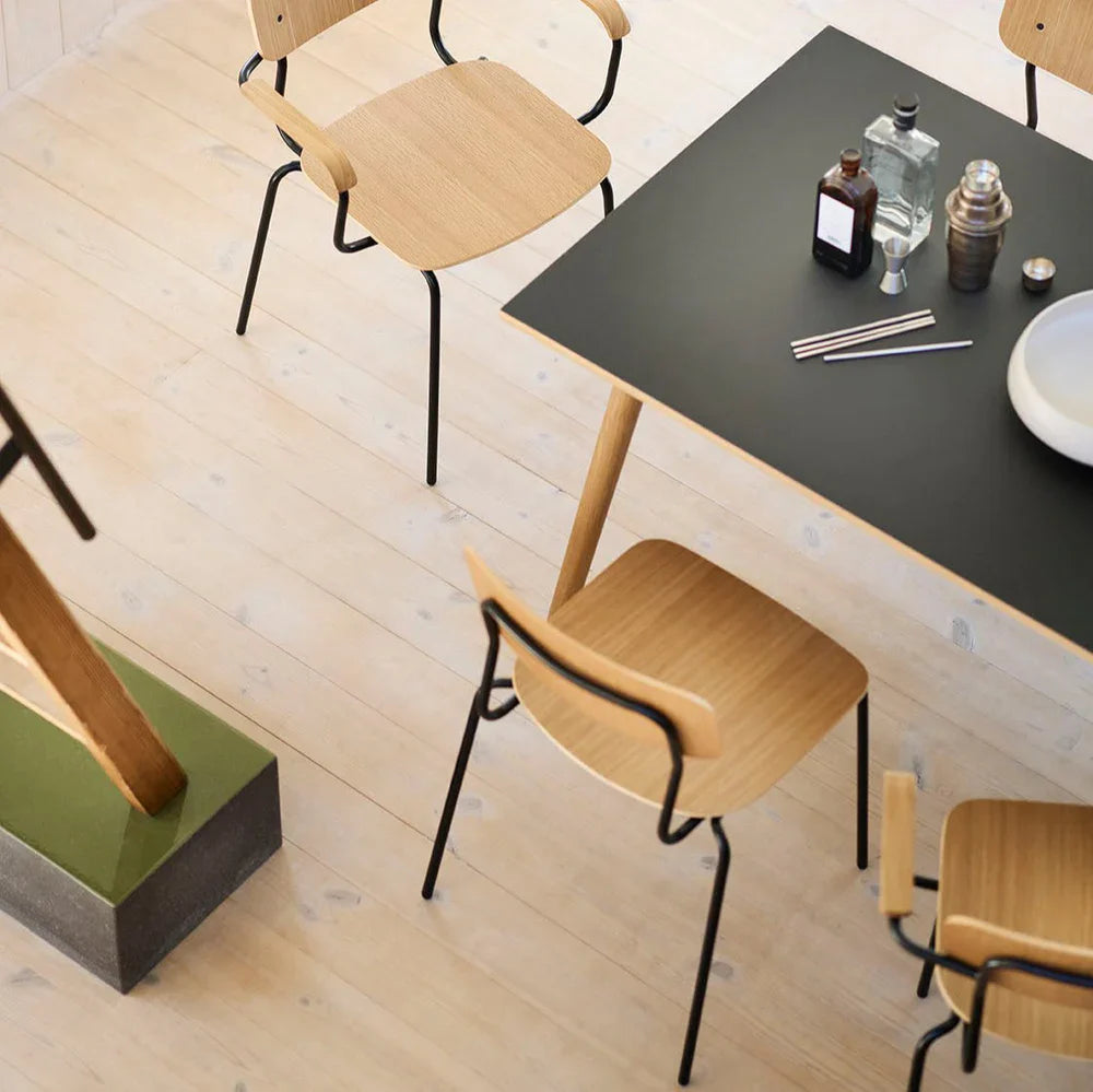 FDB Møbler Holmen Stackable chair in solid oak, designed by Jakob Thau