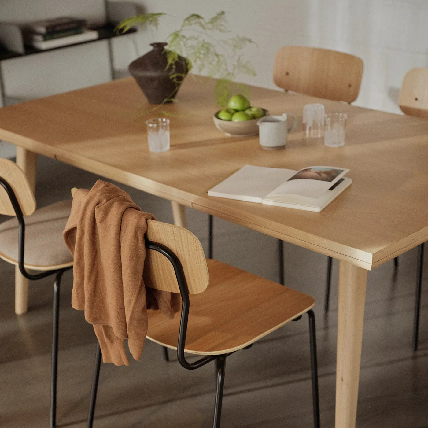FDB Møbler Holmen Stackable chair in solid oak, designed by Jakob Thau