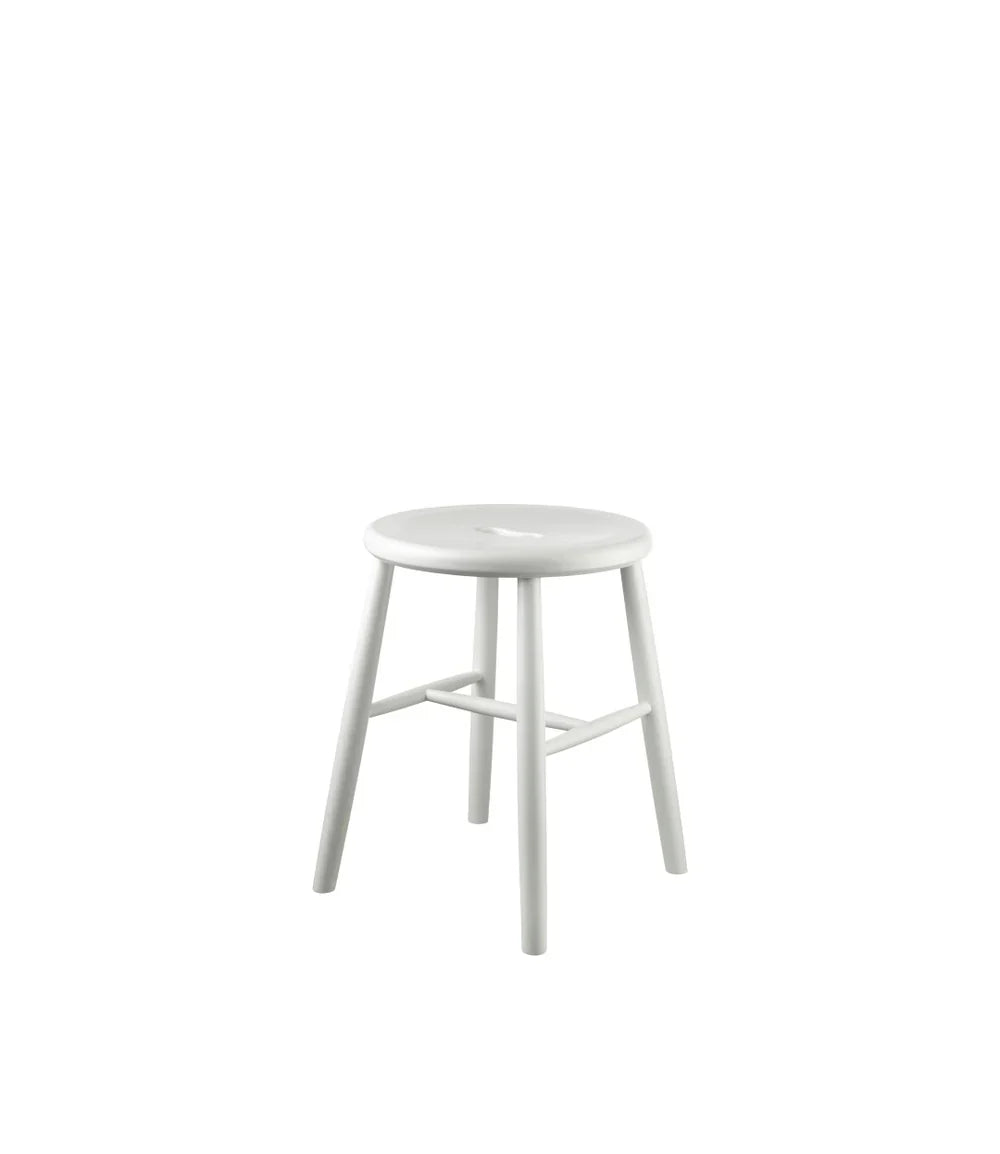 FDB Møbler Stool in solid beech (pure white), designed by Børge Mogensen