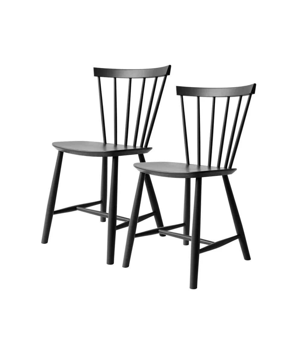 J46 Chair - Jet Black (Set of 2)