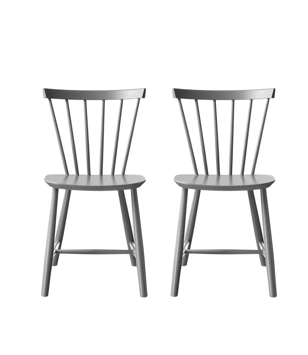 FDB Møbler Chair Set of 2 in solid beech (signal grey), designed in 1955 by Poul M. Volther