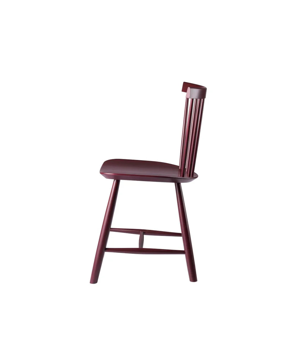 FDB Møbler Chair in solid beech (black red), designed in 1955 by Poul M. Volther, a Danish mid-century cooperative design