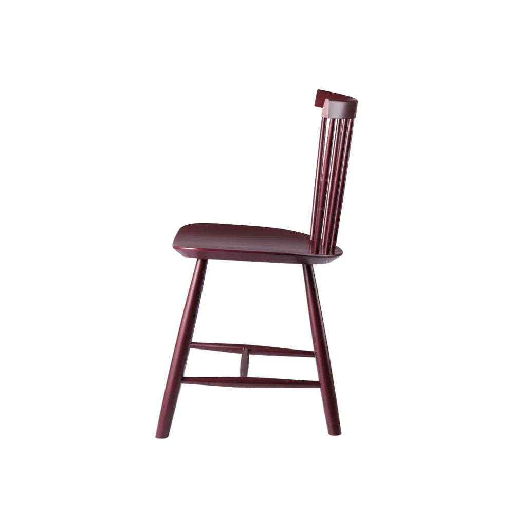 FDB Møbler Chair in solid beech (black red), designed in 1955 by Poul M. Volther, a Danish mid-century cooperative design