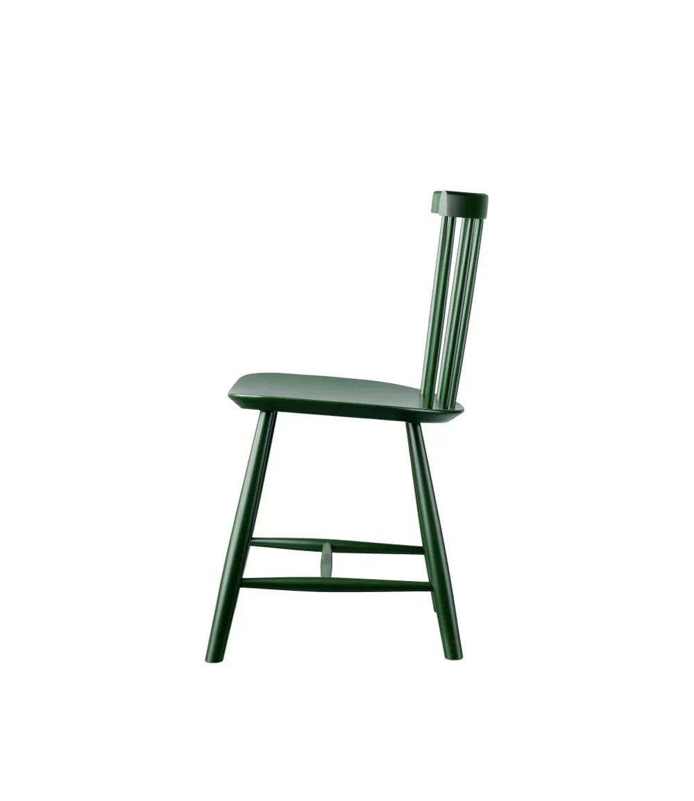 FDB Møbler Chair in solid beech (bottle green), designed in 1955 by Poul M. Volther, a Danish mid-century cooperative design