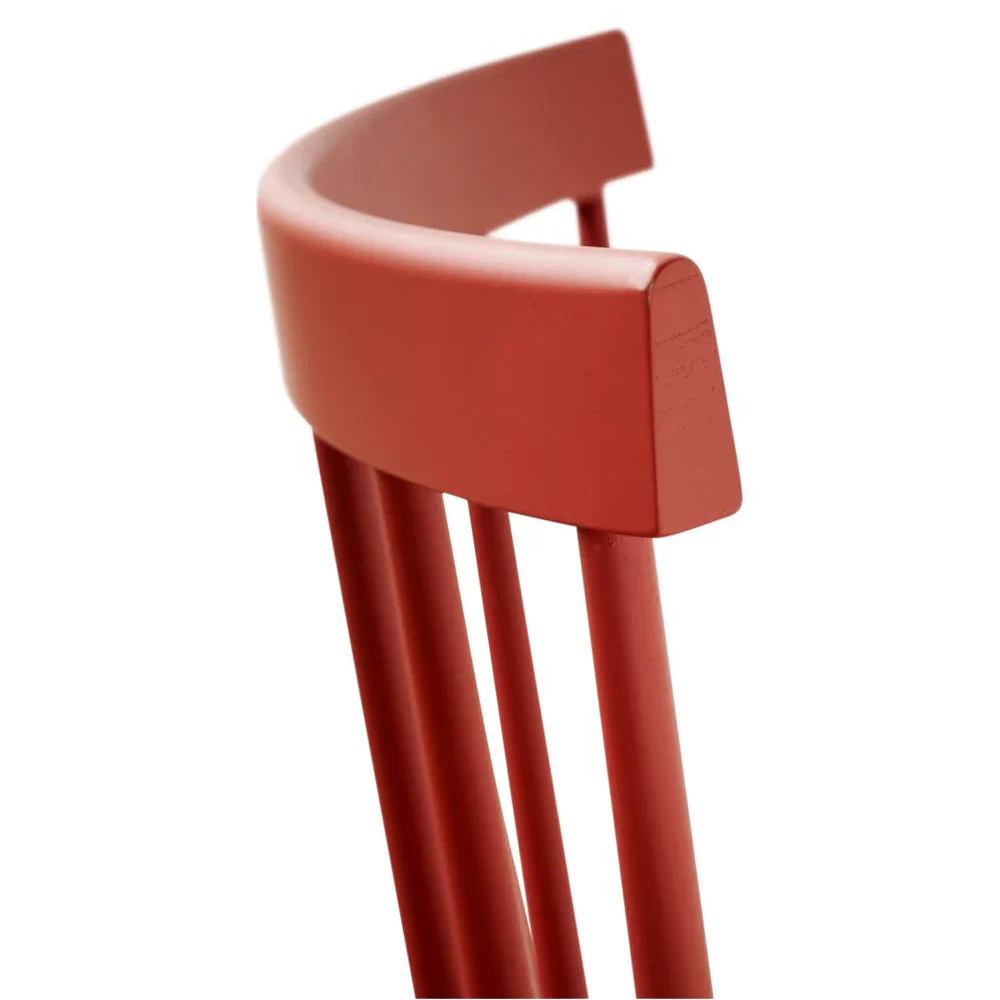 FDB Møbler Chair in solid beech (coral red), designed in 1955 by Poul M. Volther