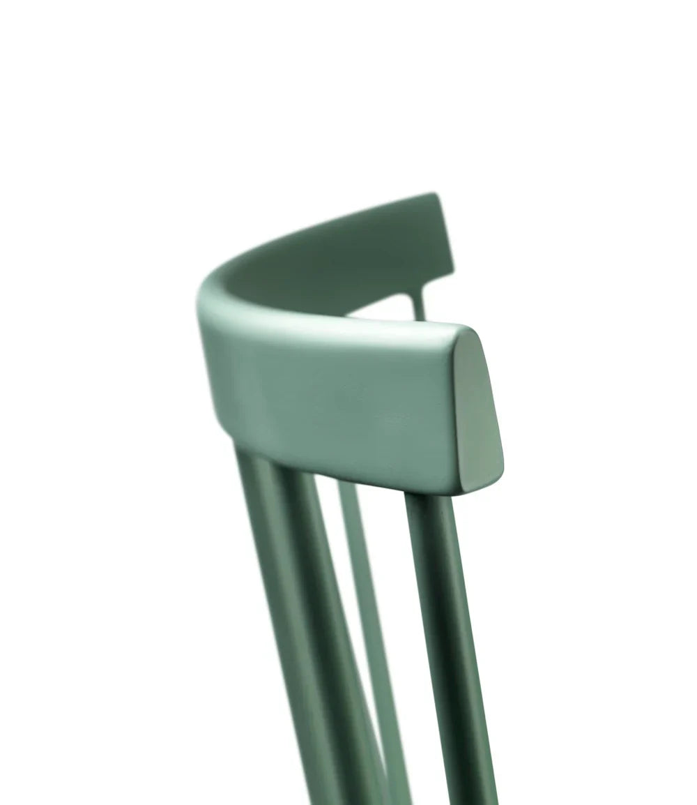 FDB Møbler Chair in solid beech (dusty green), designed in 1955 by Poul M. Volther, a Danish mid-century cooperative design