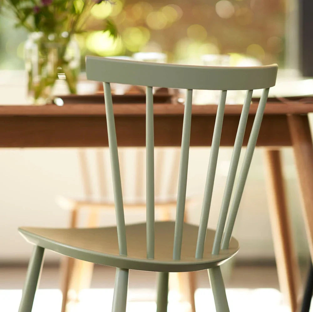 FDB Møbler Chair in solid beech (dusty green), designed in 1955 by Poul M. Volther, a Danish mid-century cooperative design