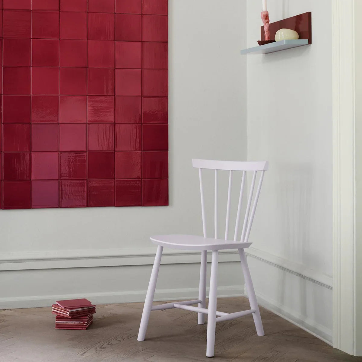 FDB Møbler Chair in solid beech (violet hair), designed in 1955 by Poul M. Volther, a Danish mid-century cooperative design