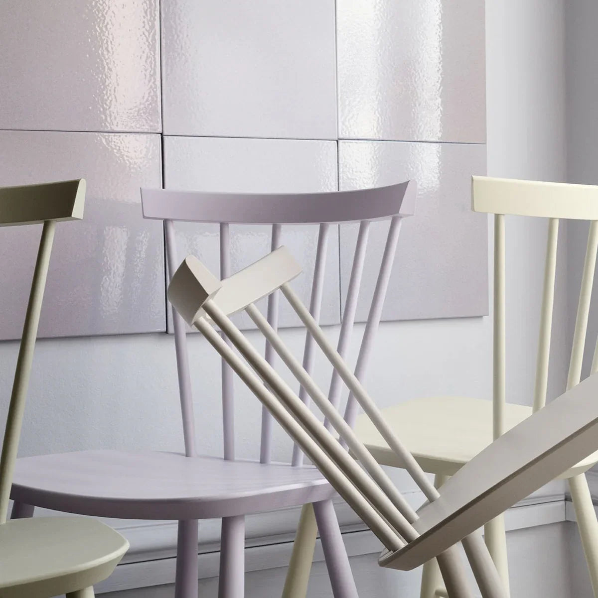 FDB Møbler Chair in solid beech (violet hair), designed in 1955 by Poul M. Volther, a Danish mid-century cooperative design