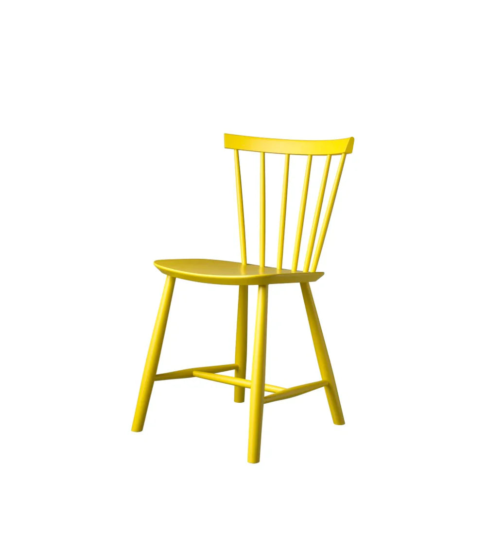 FDB Møbler Chair in solid beech (yellow), designed in 1955 by Poul M. Volther, a Danish mid-century cooperative design