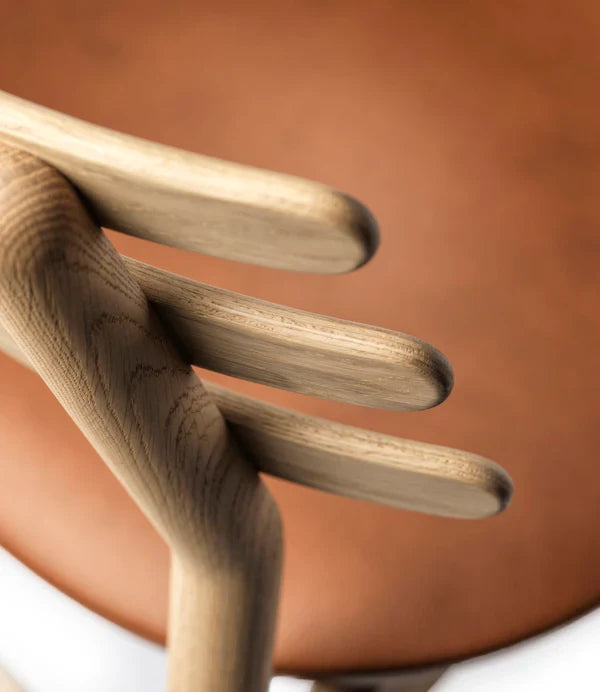 FDB Møbler J48 - Chair Leather Cognac in solid oak (chair leather cognac), designed by Poul M. Volther