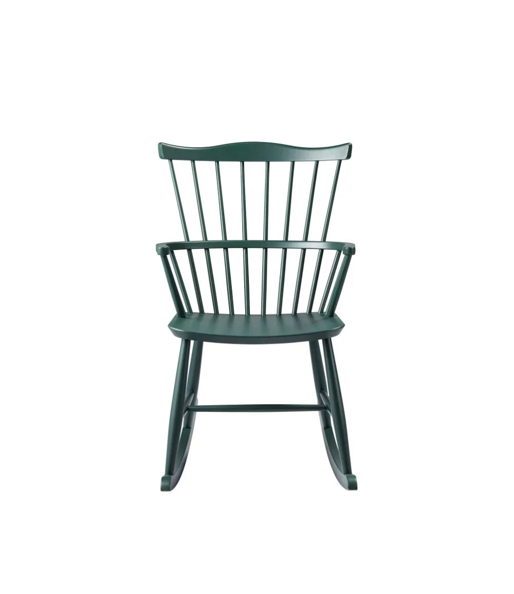 FDB Møbler Rocking chair in solid beech (black green), designed by Børge Mogensen
