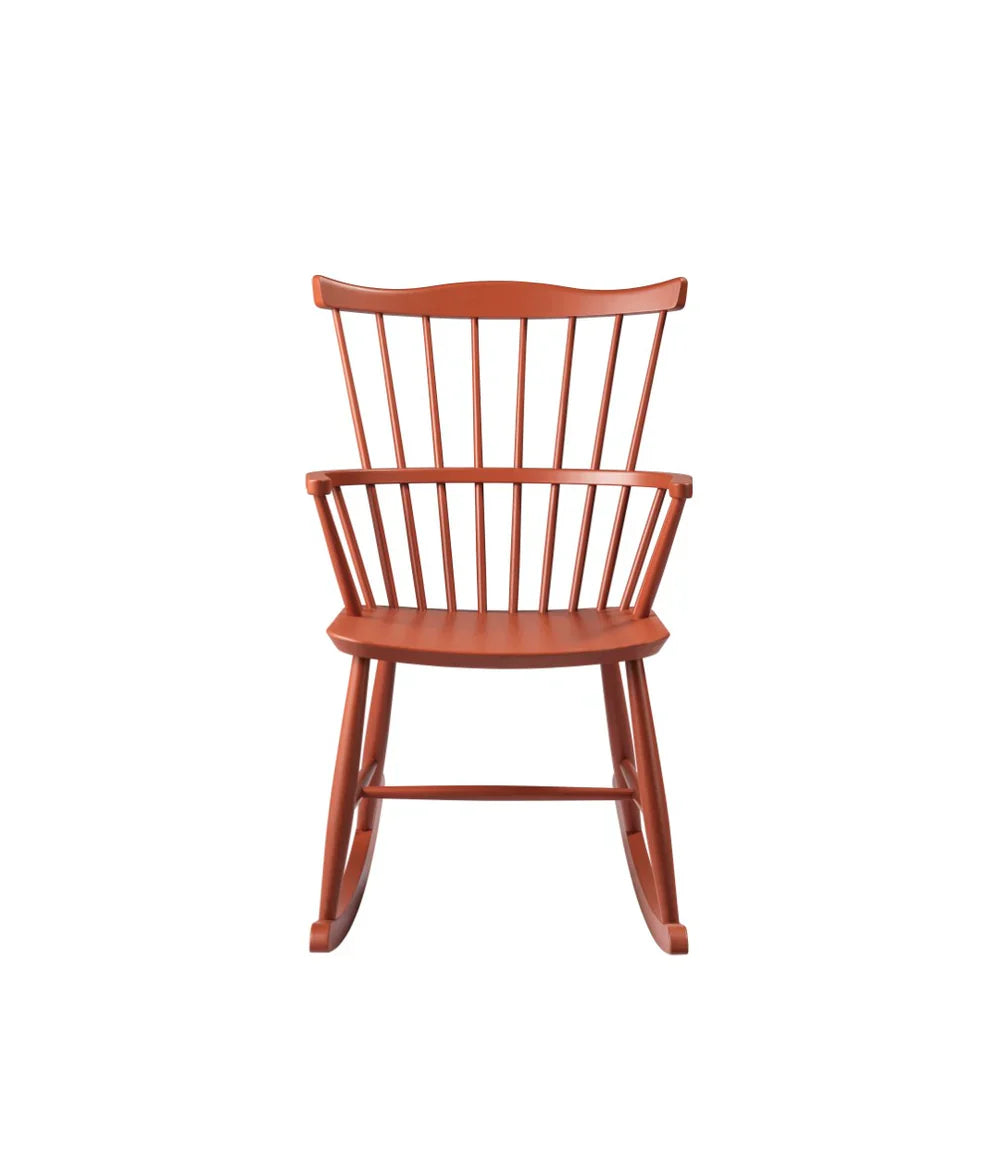 FDB Møbler Rocking chair in solid beech (brick red), designed by Børge Mogensen