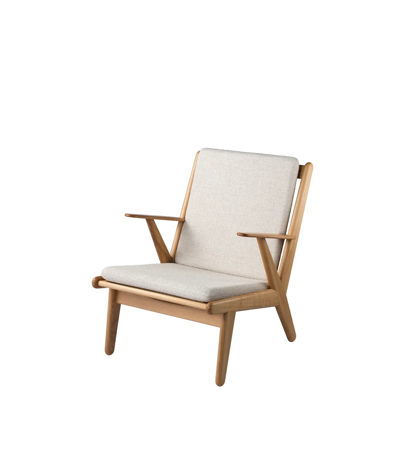 FDB Møbler J53 - Armchair Monza Beige in solid oak (armchair monza beige), designed by Poul M. Volther