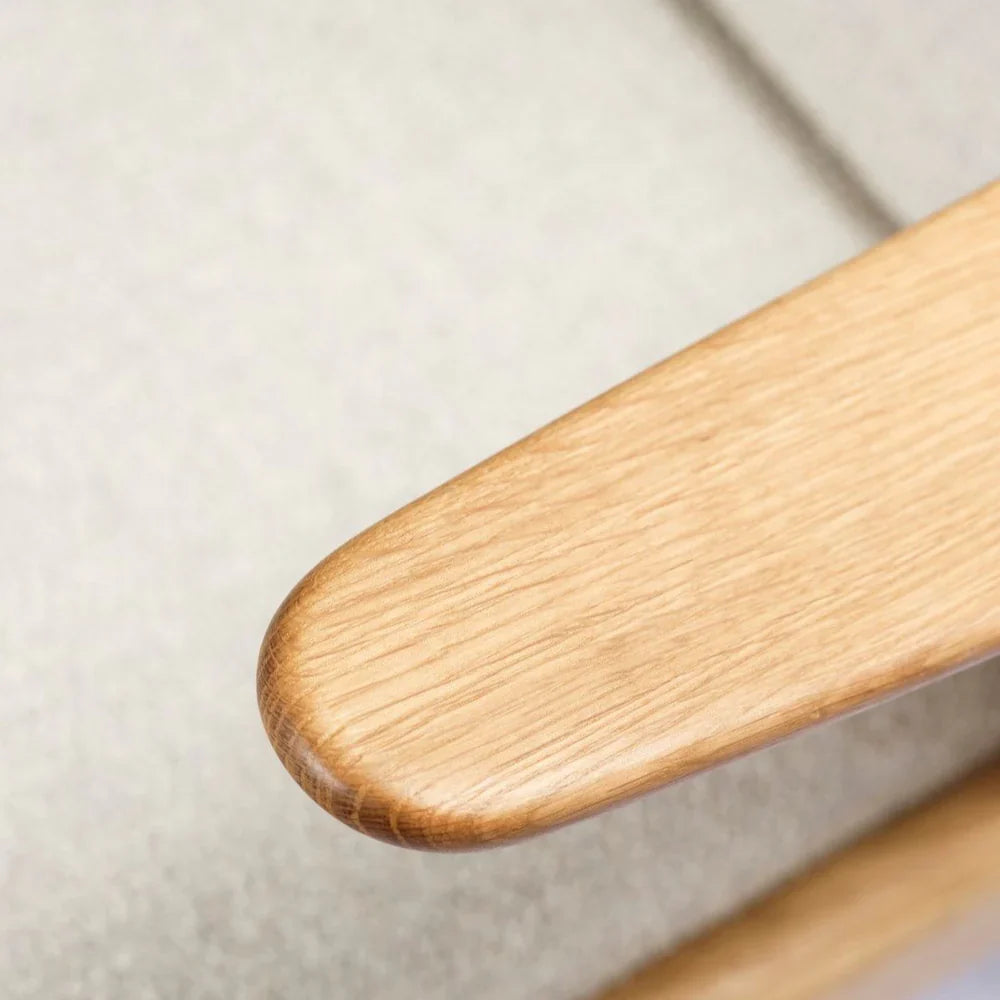 FDB Møbler J53 - Armchair Monza Beige in solid oak (armchair monza beige), designed by Poul M. Volther