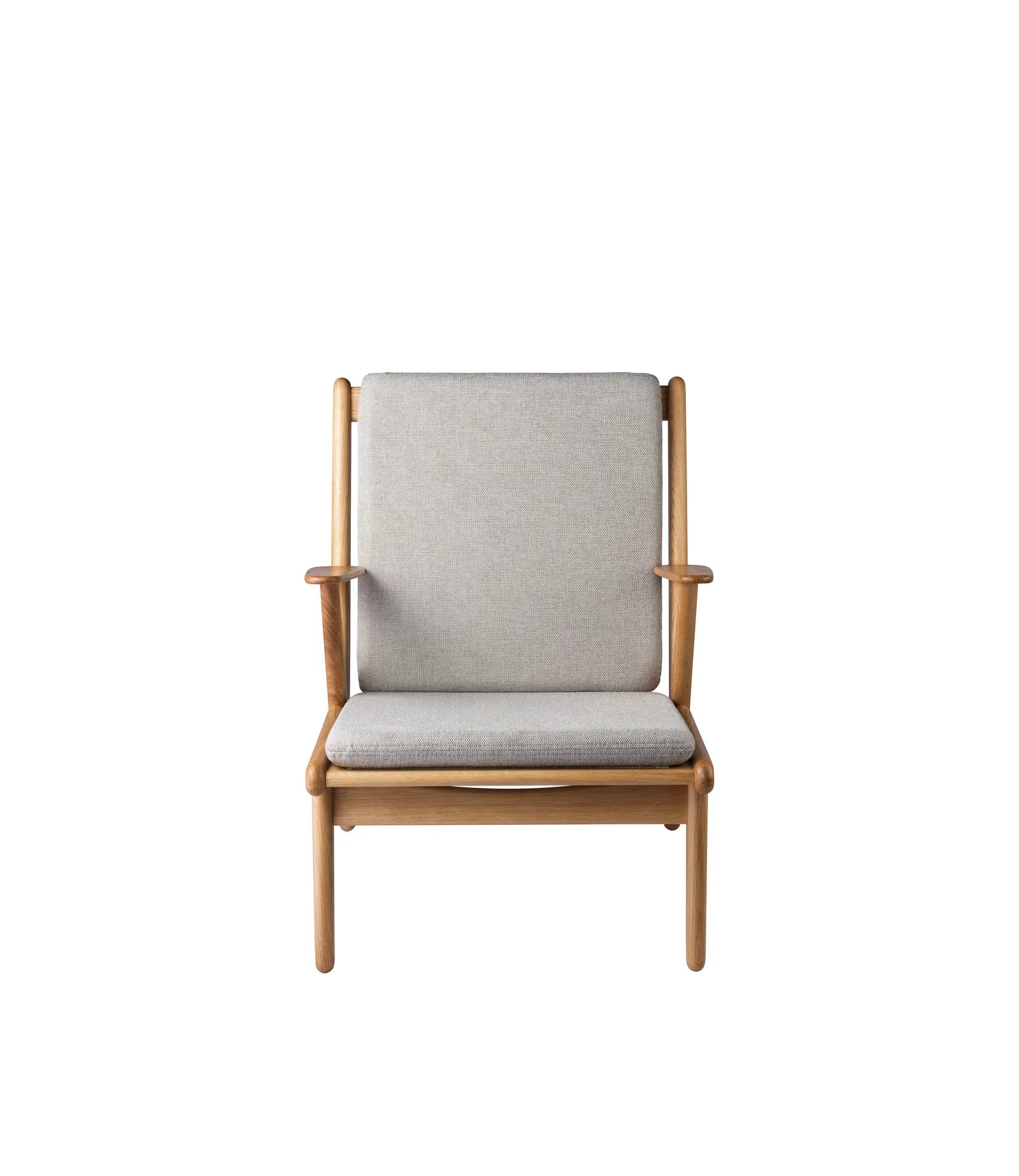 FDB Møbler Armchair in solid oak (light grey), designed by Poul M. Volther