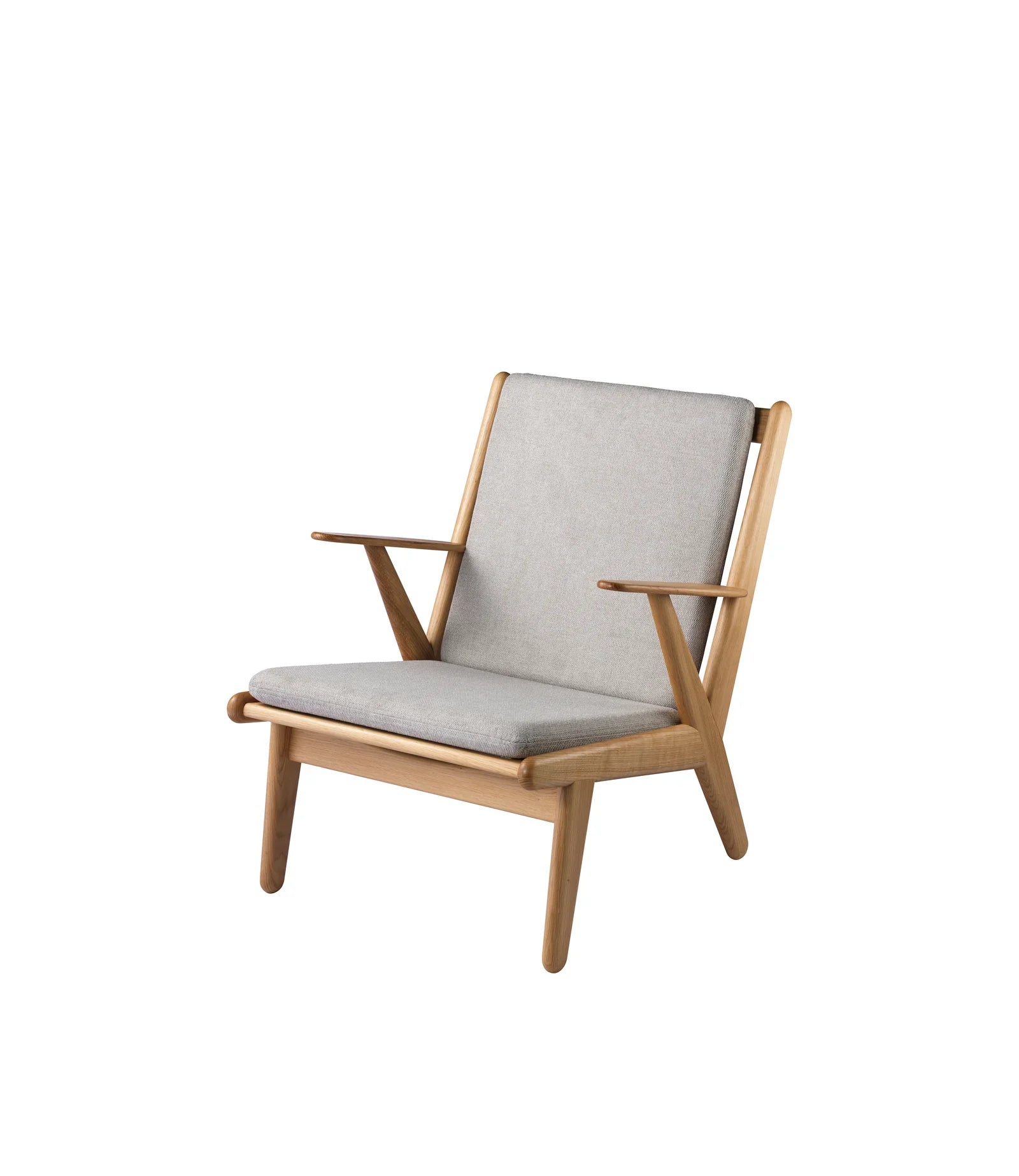 FDB Møbler Armchair in solid oak (light grey), designed by Poul M. Volther