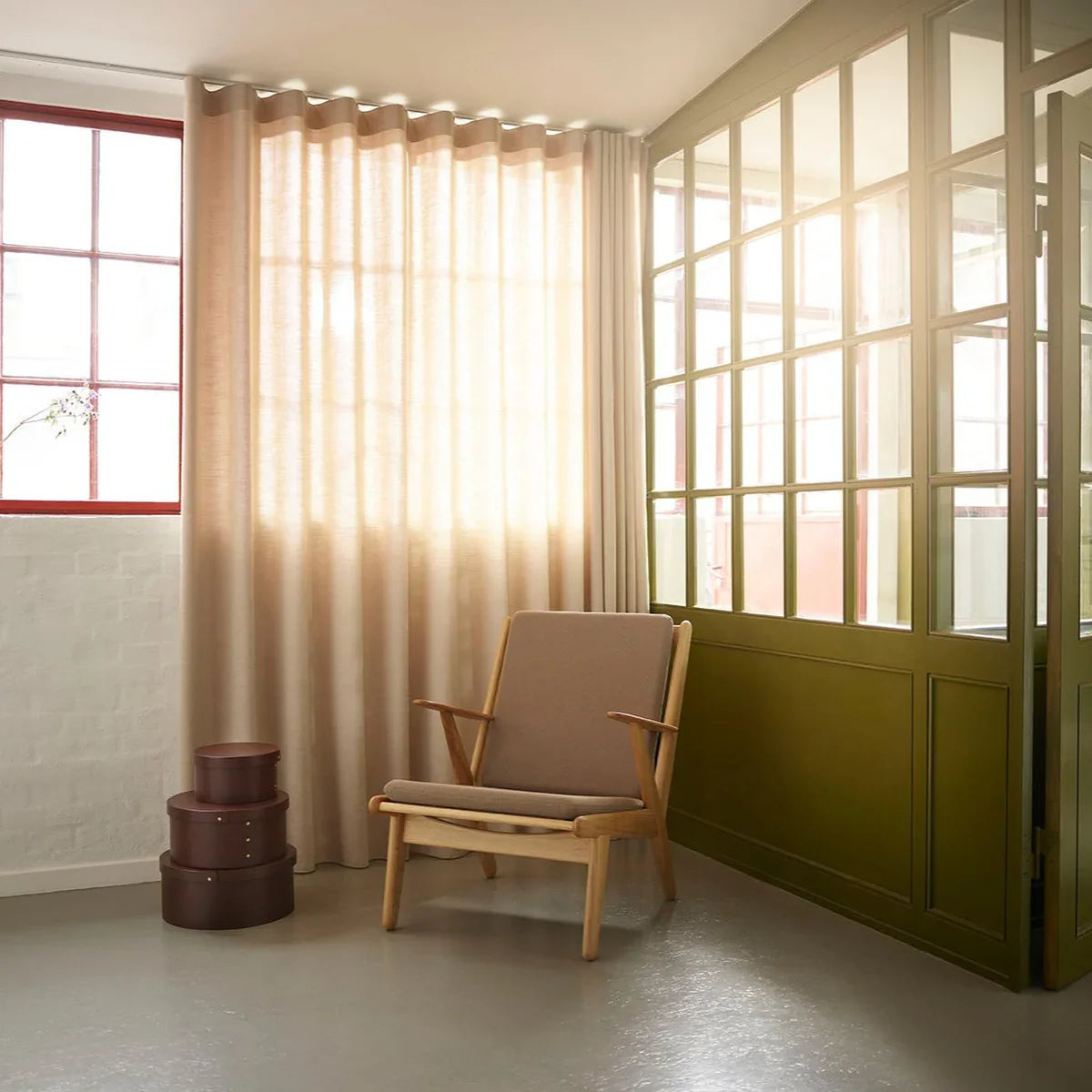 FDB Møbler Armchair in solid oak (taupe), designed by Poul M. Volther