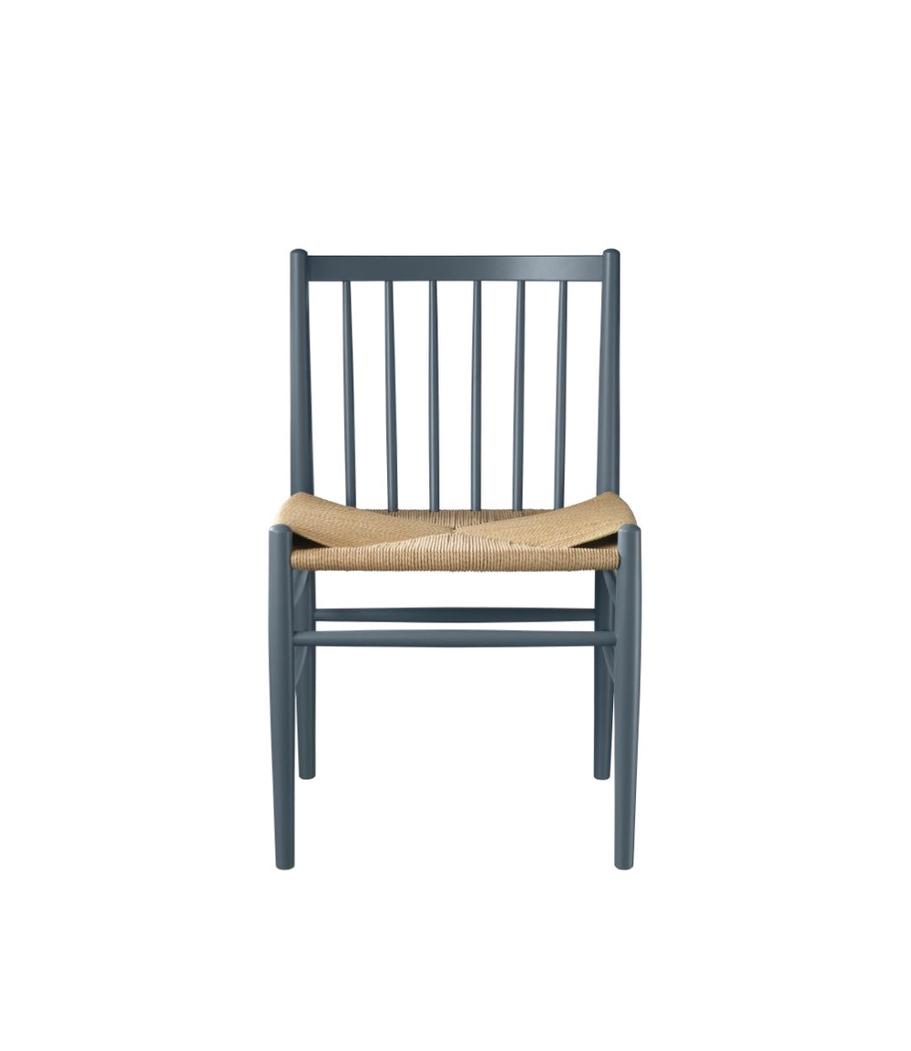 FDB Møbler Chair in solid beech (blue grey), designed by Jørgen Bækmark