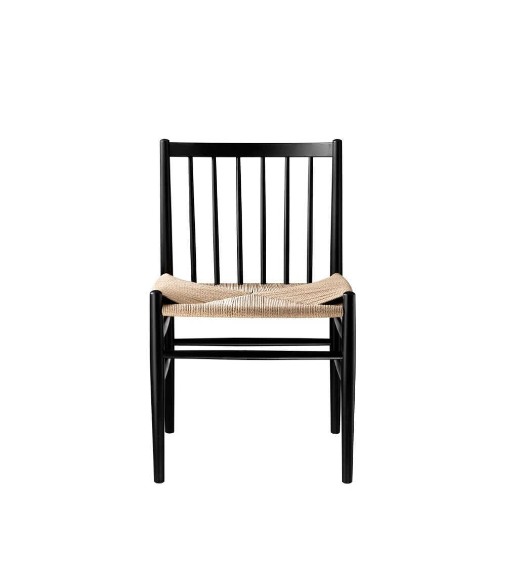 FDB Møbler Chair in jet black solid beech, designed by Jørgen Bækmark