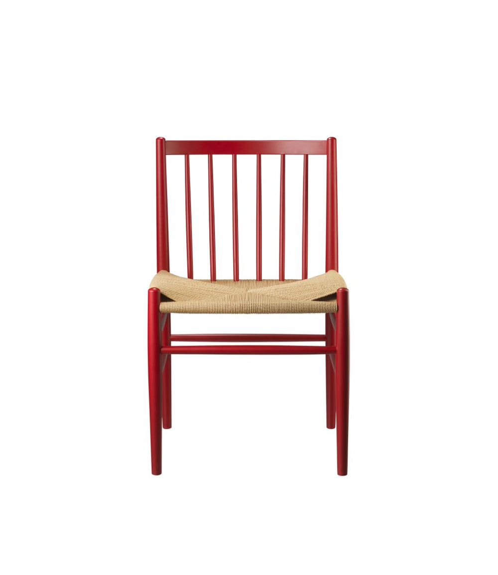 FDB Møbler Chair in solid beech (ruby red), designed by Jørgen Bækmark