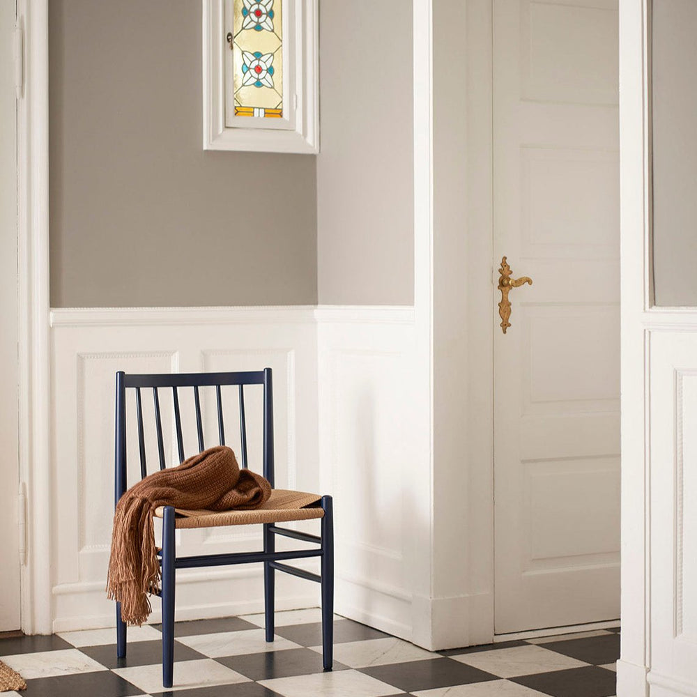 FDB Møbler Chair in solid beech (steel blue), designed by Jørgen Bækmark