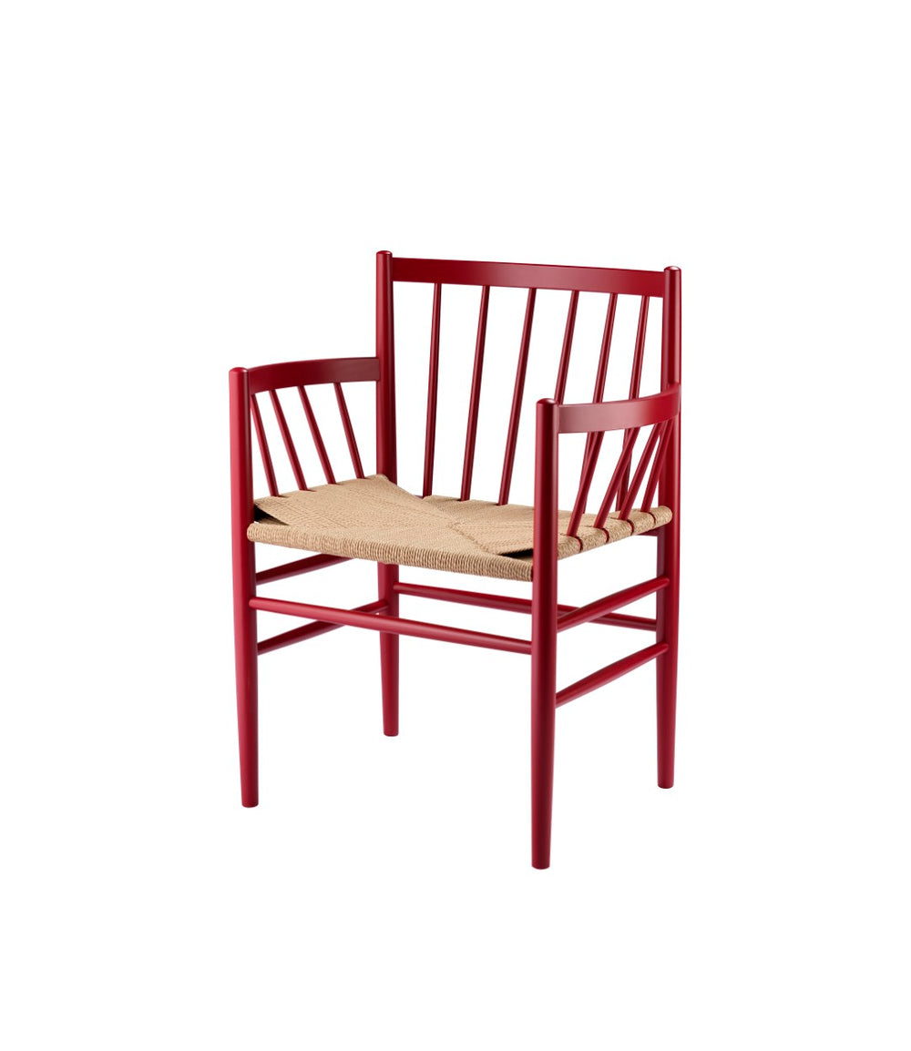 FDB Møbler Chair in solid beech (ruby red), designed by Jørgen Bækmark