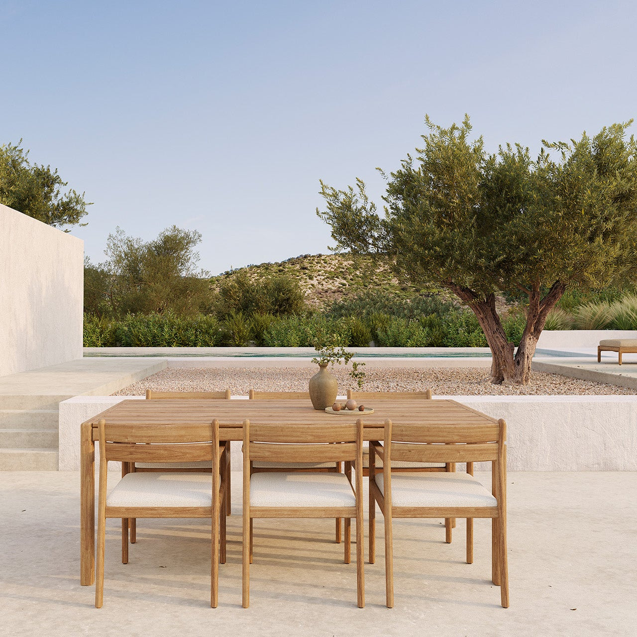 Ethnicraft Jack Outdoor Dining Table styled in a dining room