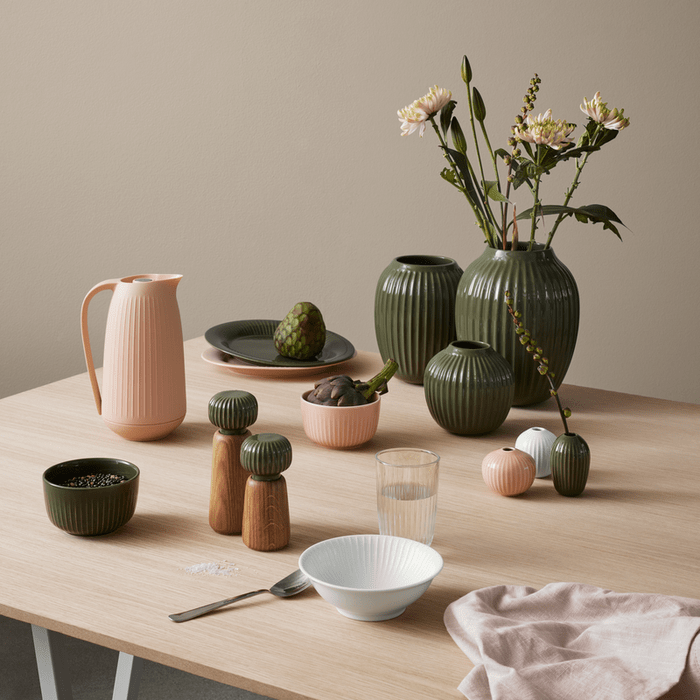 Kähler Hammershøi Grinders in glazed ceramic with steel mechanism, by Hans-Christian Bauer, B Corp certified Danish ceramic.