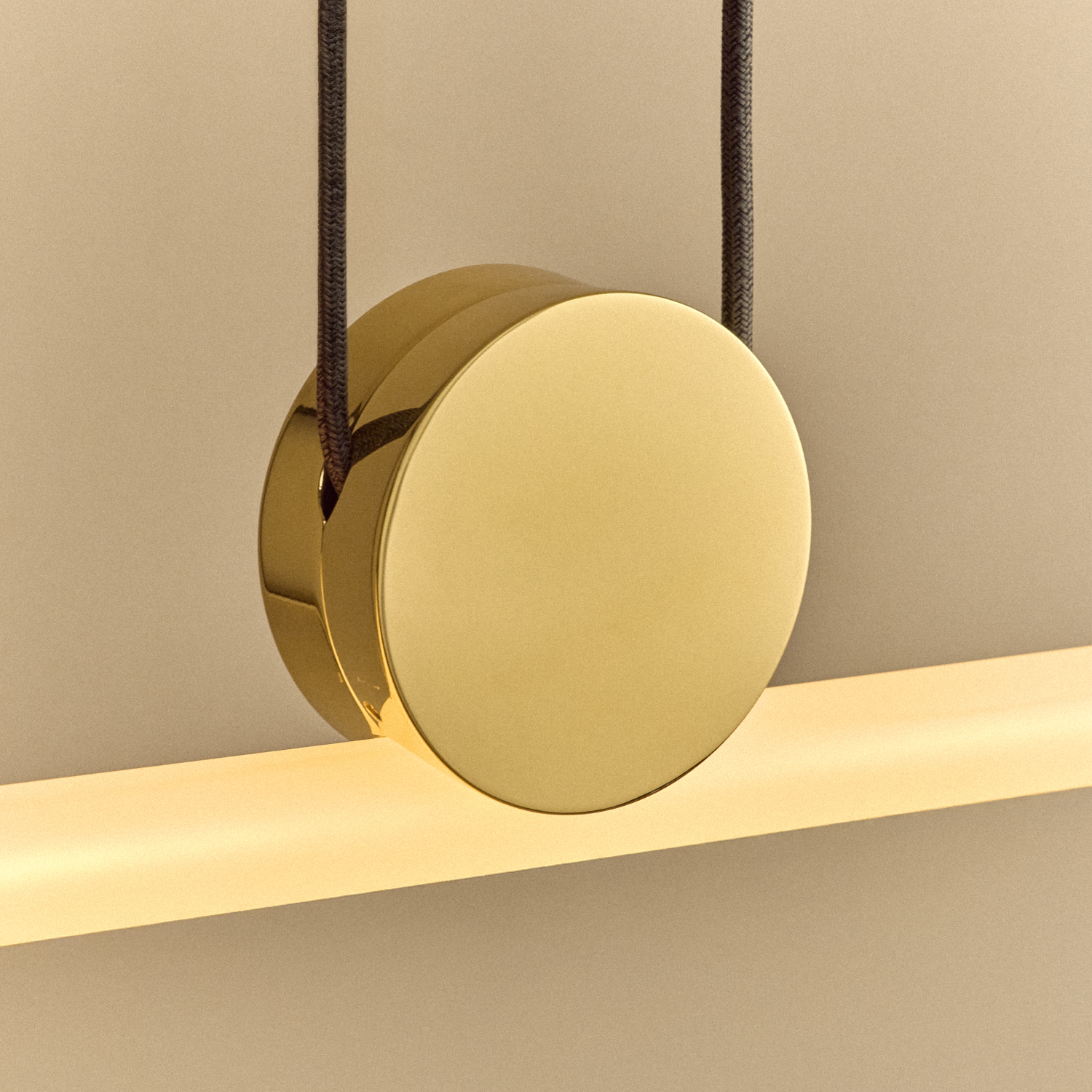 Kilter Pendant Light, solid brass finish designed to patina