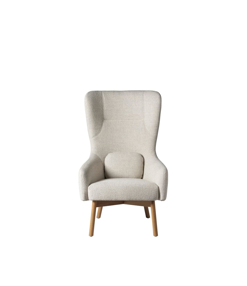 FDB Møbler Gesja Wing chair in solid oak (beige)