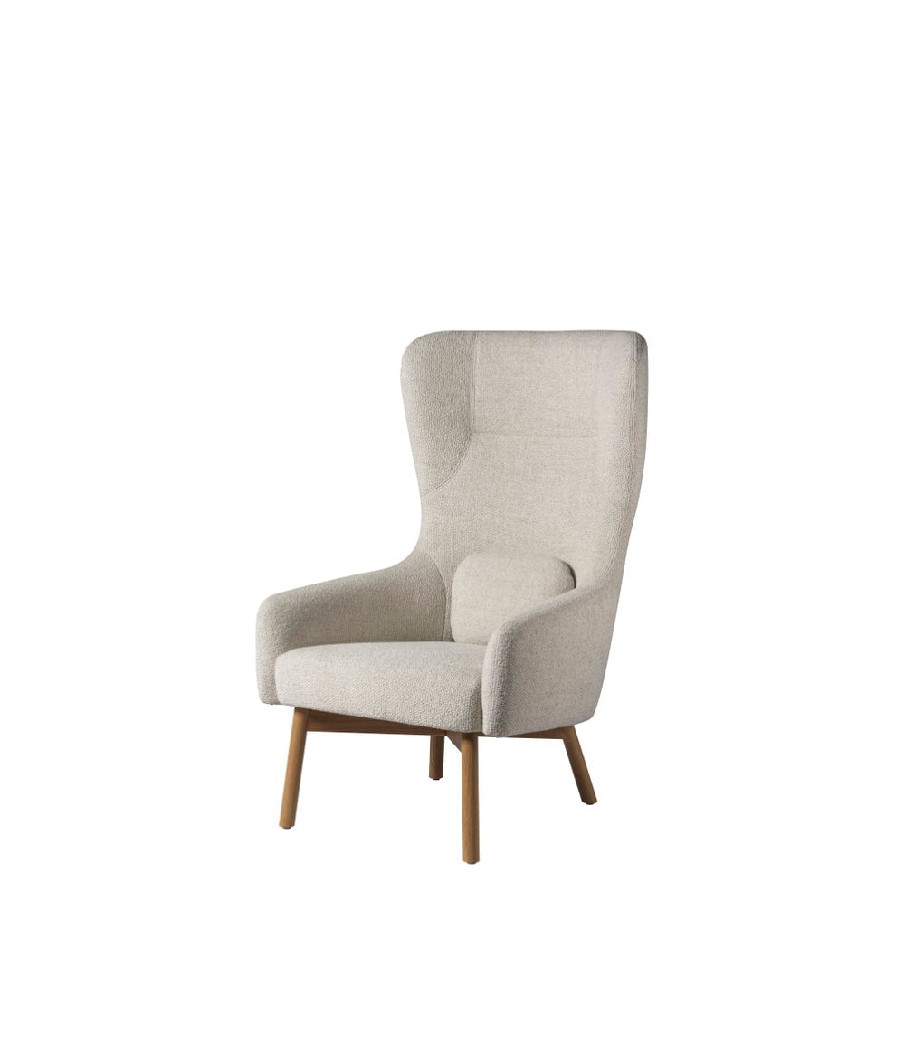 FDB Møbler Gesja Wing chair in solid oak (beige)