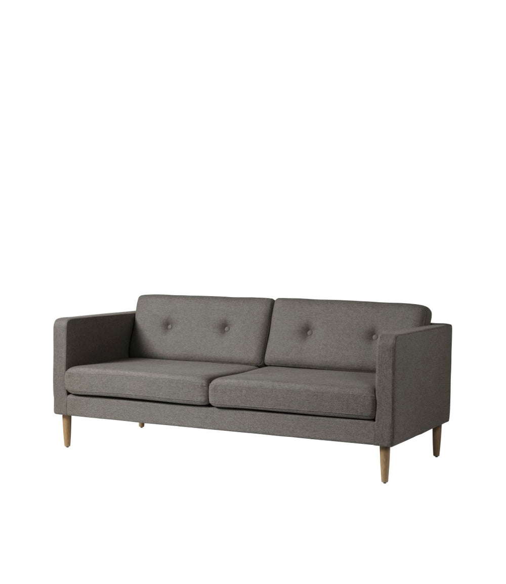 FDB Møbler Firhøj 2,5 pers. couch in solid oak (grey)