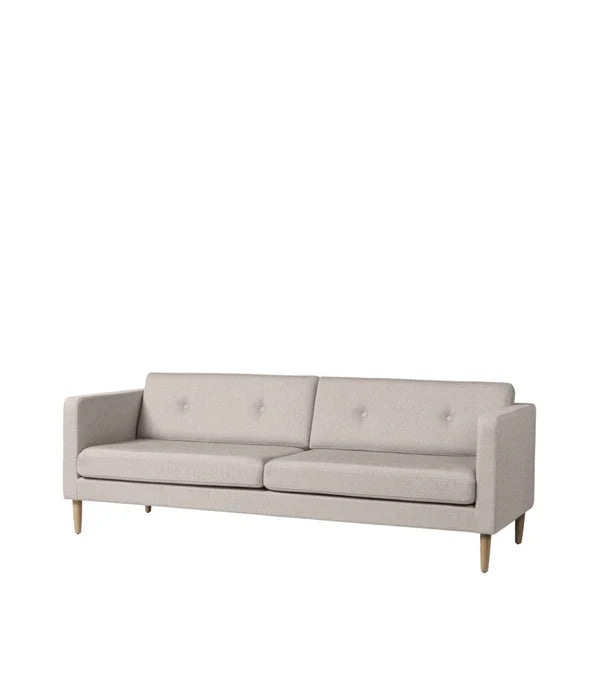 FDB Møbler Firhøj 3-Person couch in solid oak (beige grey)