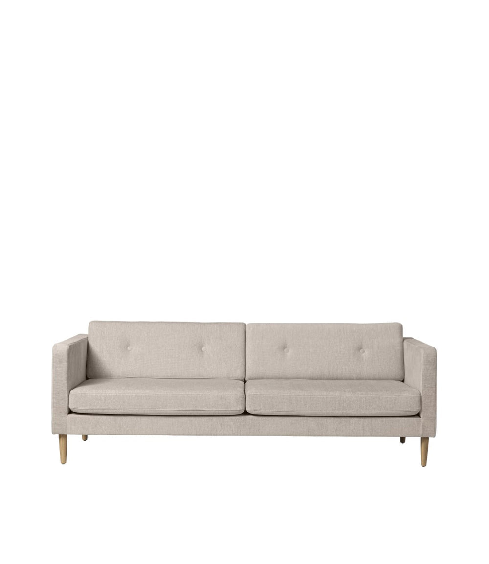 FDB Møbler Firhøj 2,5 pers. couch in solid oak (tangent, beige)