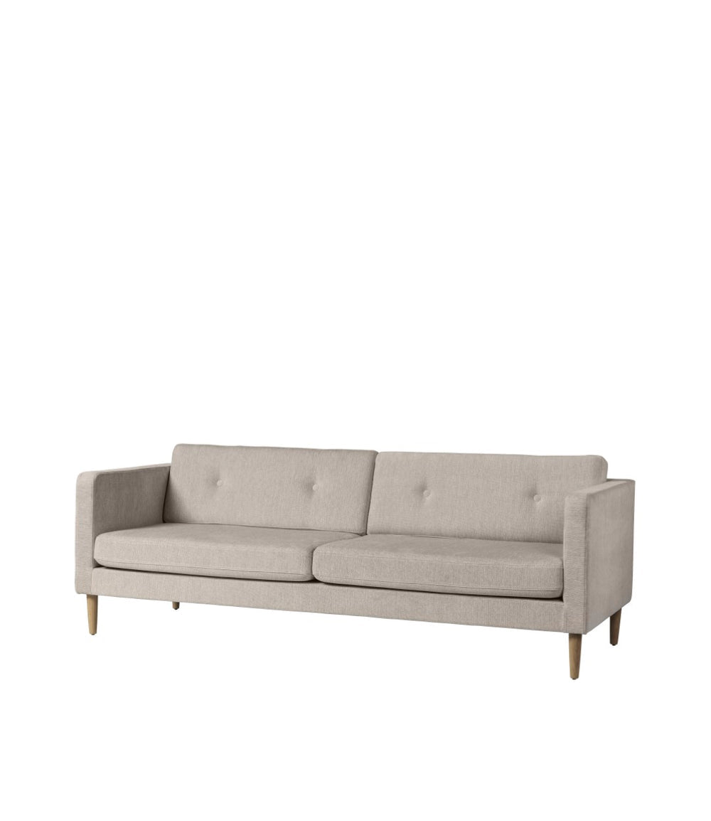 FDB Møbler Firhøj 3-Person couch in solid oak (tangent, beige)