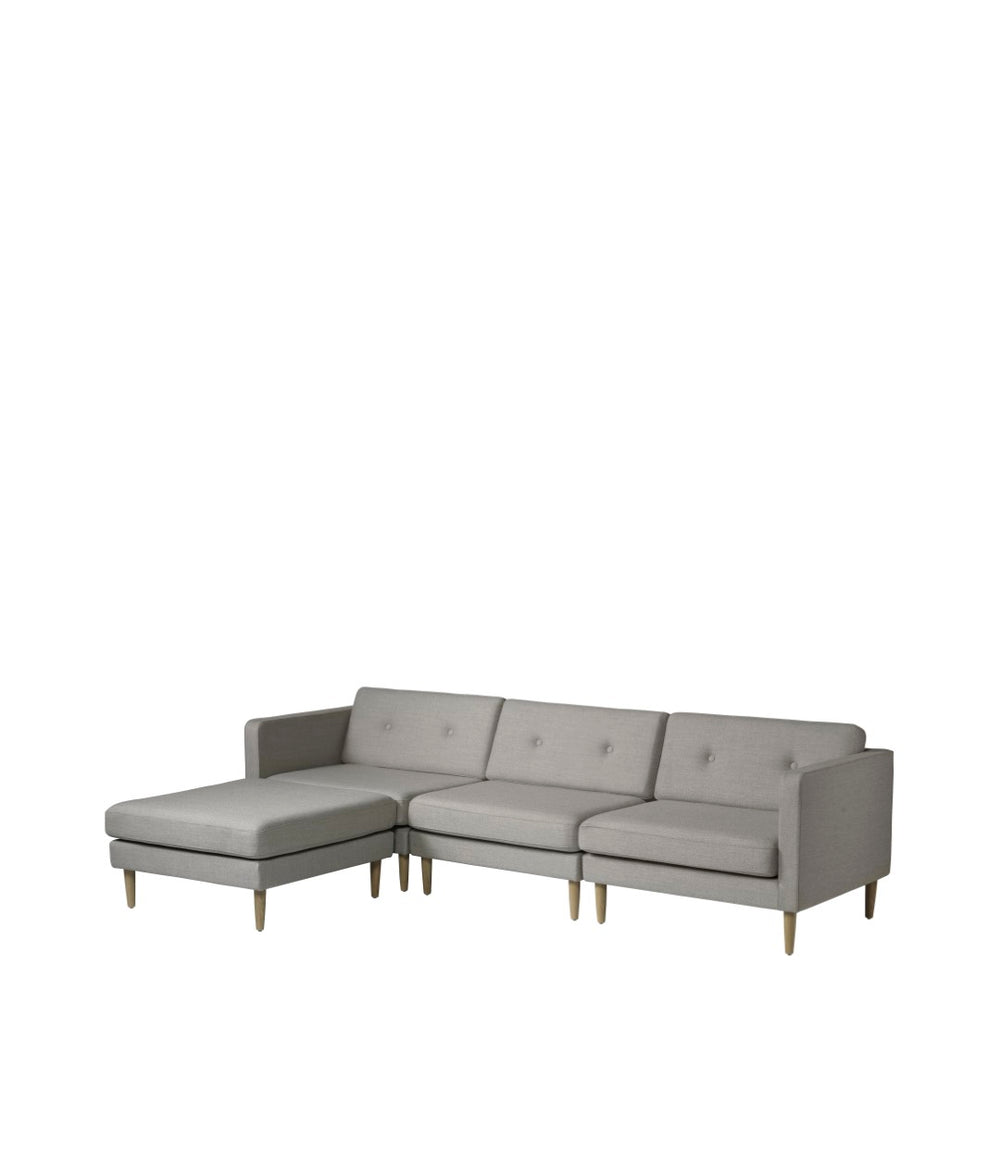 FDB Møbler Firhøj Pouf Module in solid oak (beige grey)