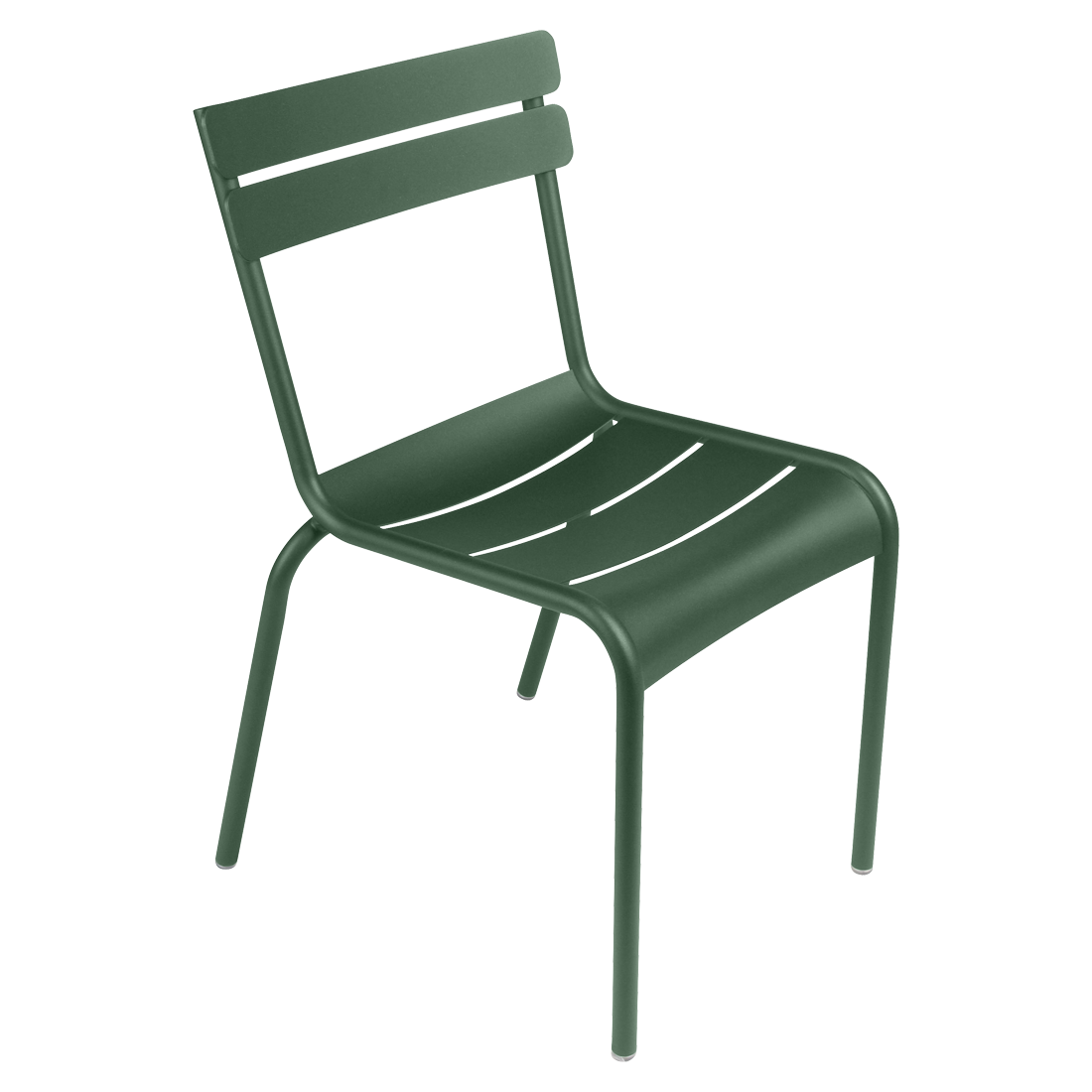 Fermob Luxembourg Side Chair in Cedar Green powder-coated steel, the Luxembourg garden chair from France