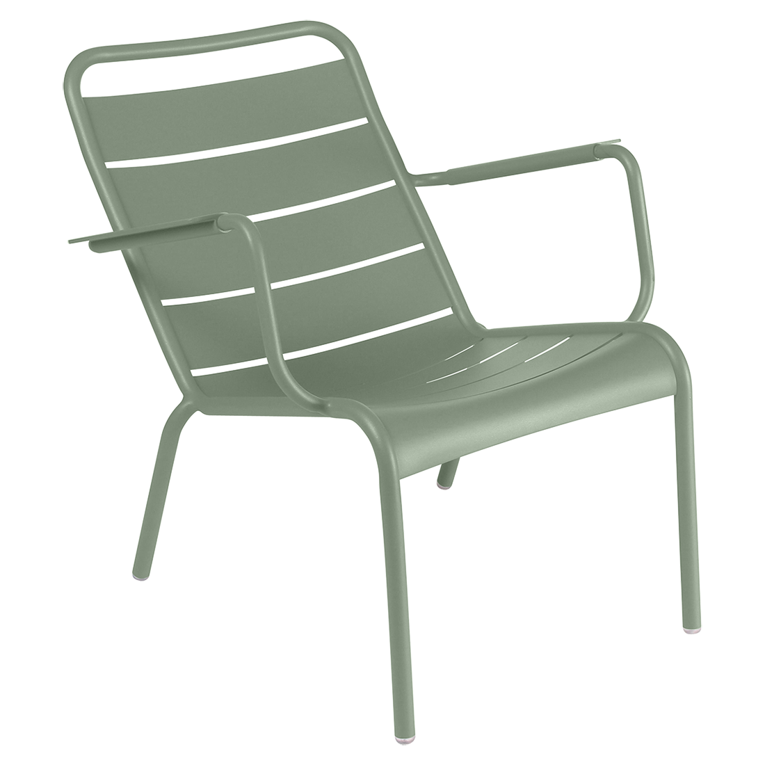Fermob Luxembourg Low Armchair in Cactus powder-coated steel, the Luxembourg garden chair from France