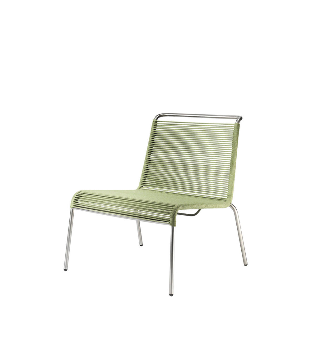 FDB Møbler Teglgaard Lounge Cord Chair in solid oak (green mixed), designed by Thomas Alken